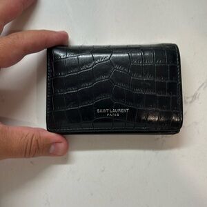 COPY - Saint Laurent croco leather wallet genuine